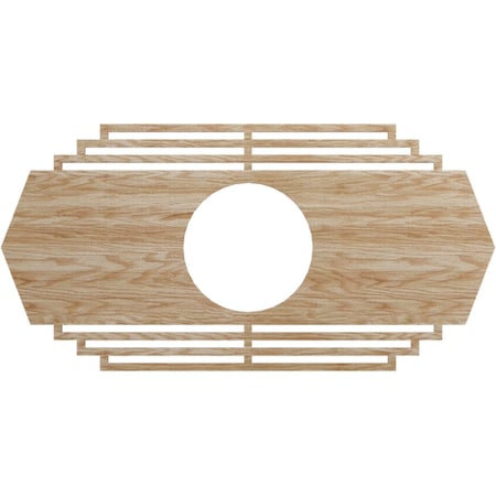 Ekena Millwork Chrysler Wood Fretwork Pierced Ceiling Medallion, Red Oak, 32"W x 16"H x 8 3/8"ID x 3/8"T CMWP32X16X0375CSRO